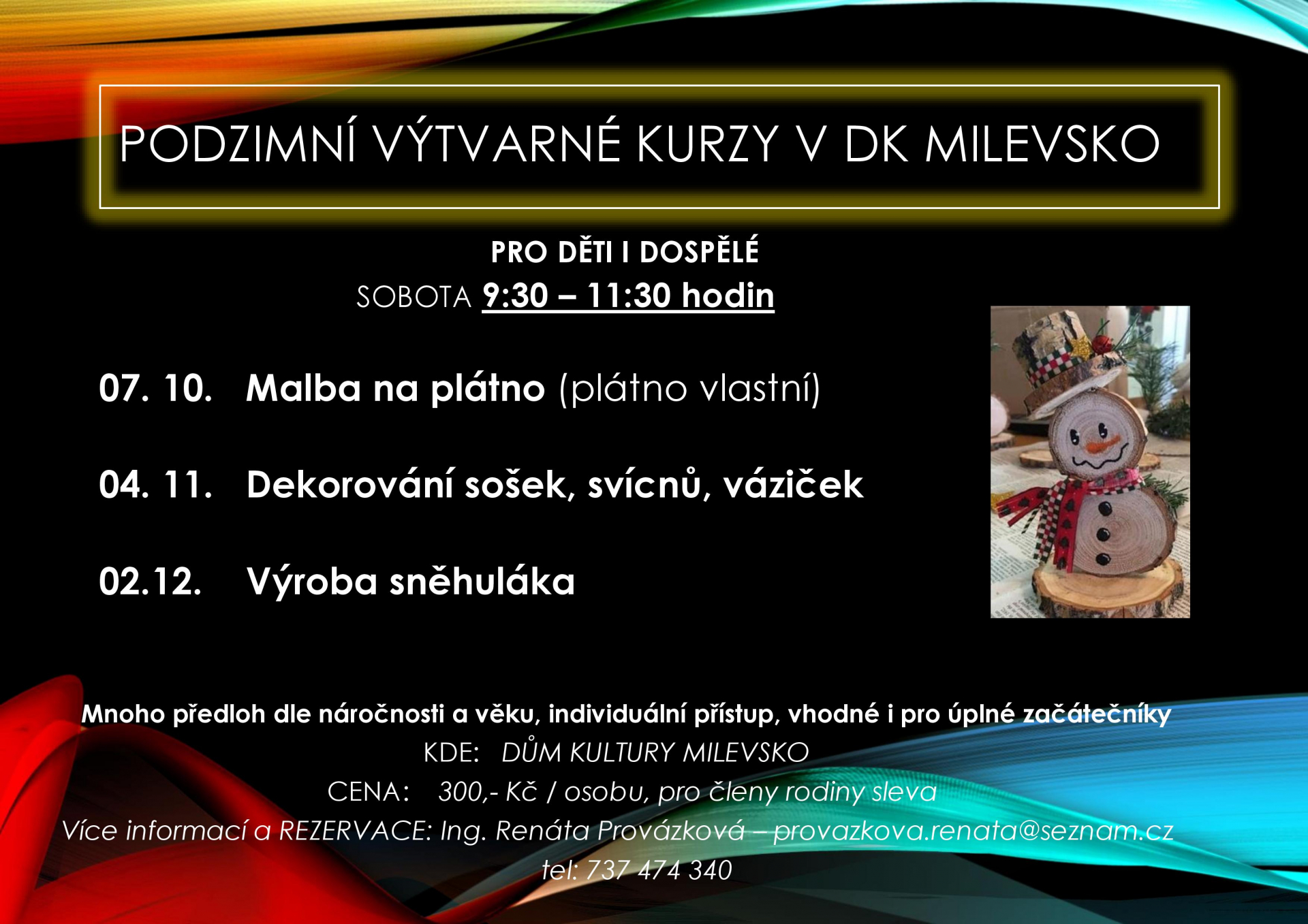 Plakát Podzimní výtvarné kurzy - Malba na plátno