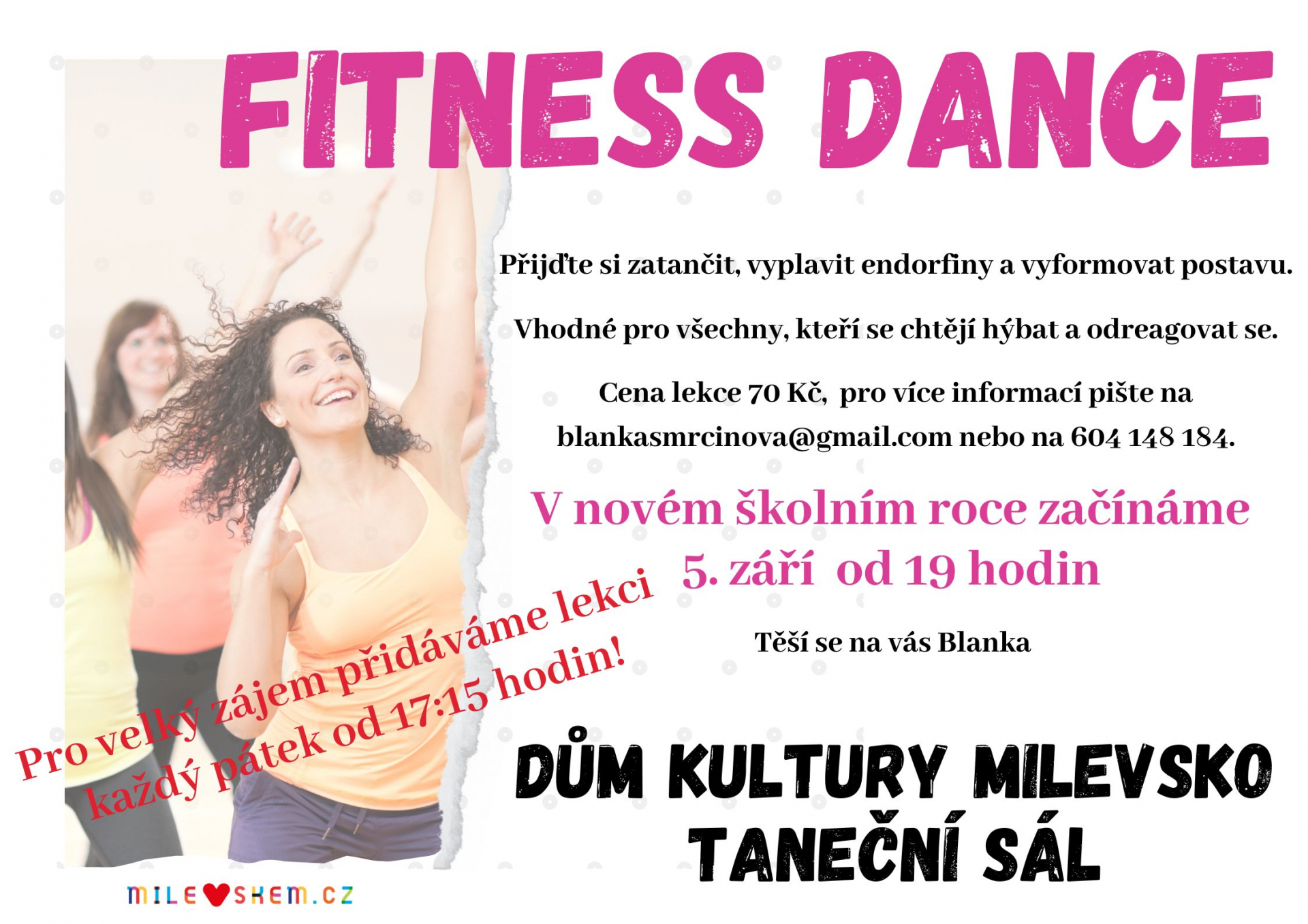Plakát Fitness dance - zahájení lekcí