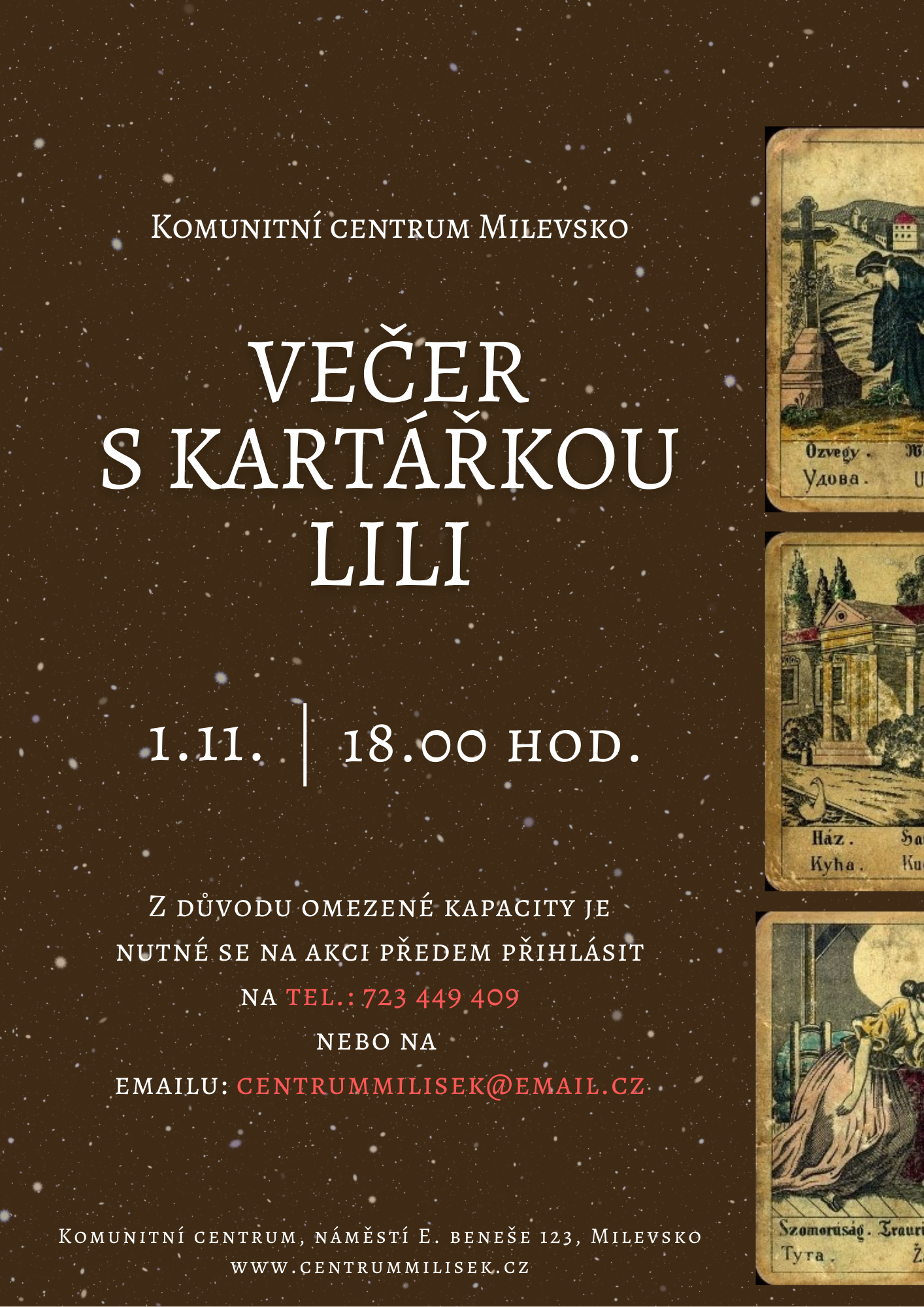 Plakát Večer s kartářkou LILI