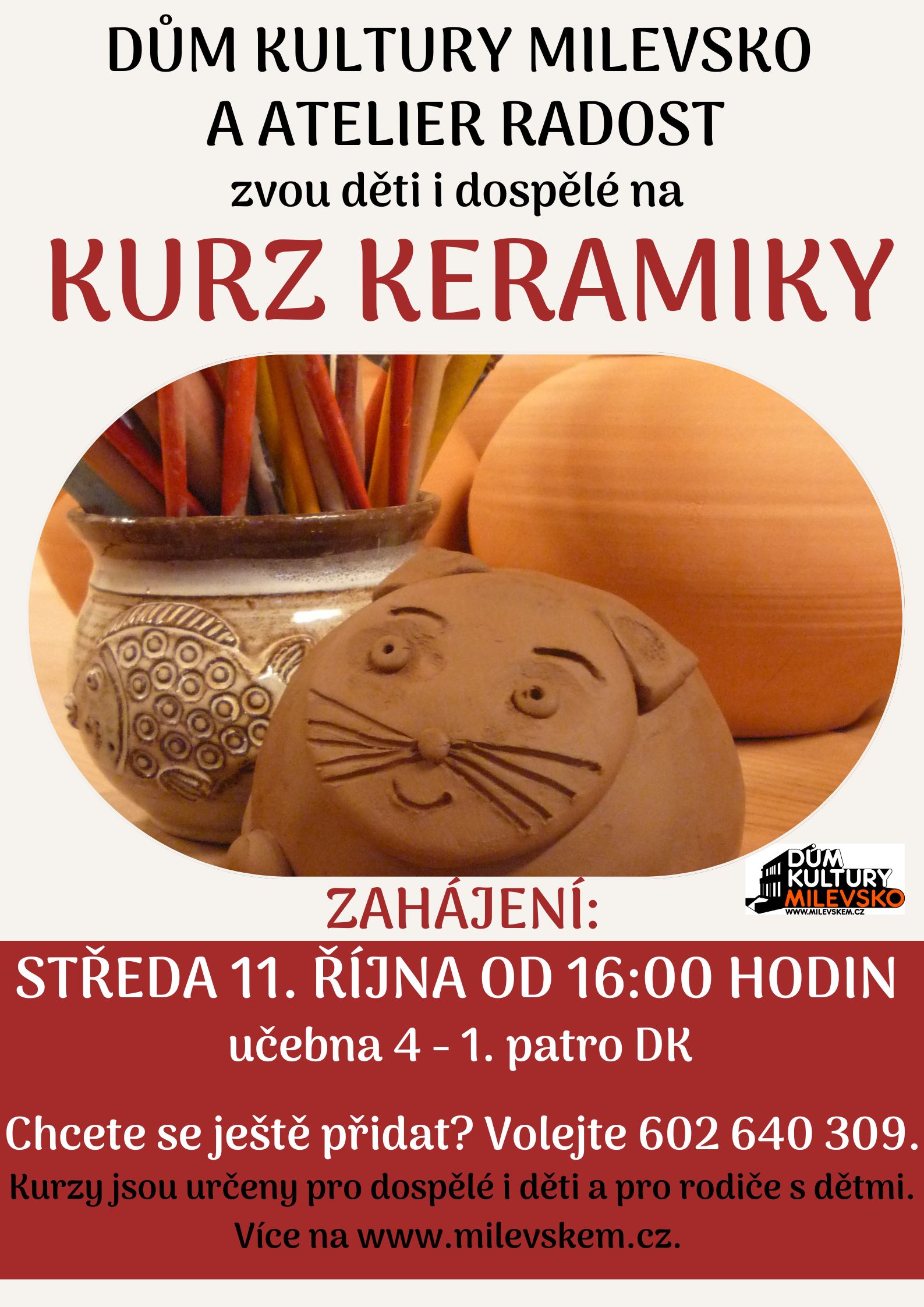 Plakát Kurz keramiky - zahájení