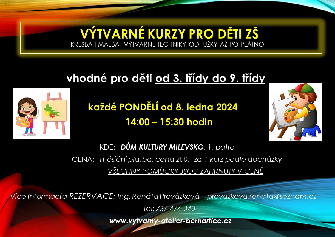 Plakát Výtvarné kurzy pro děti