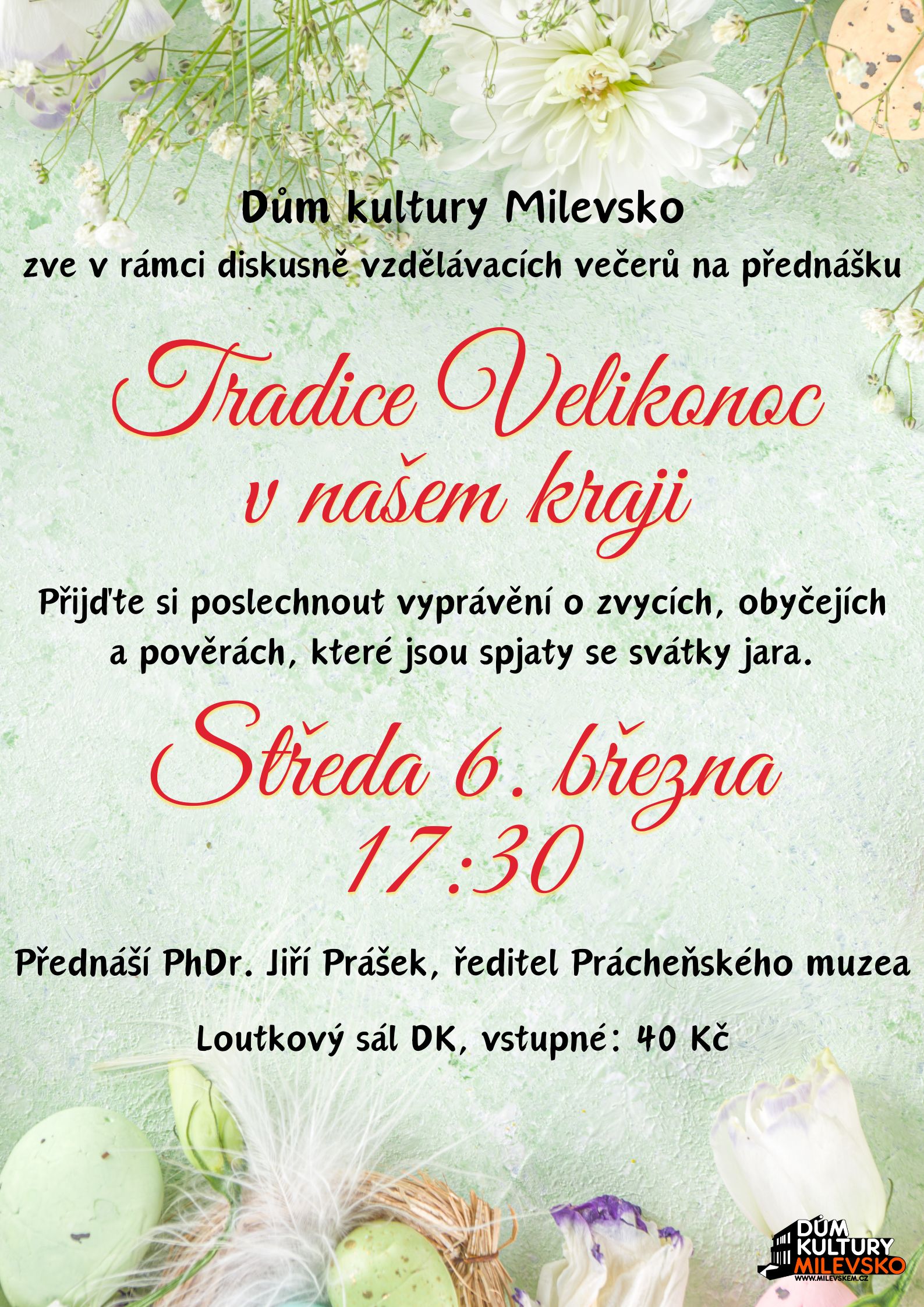 Plakát Diskusně vzdělávací večer - Tradice Velikonoc v našem kraji