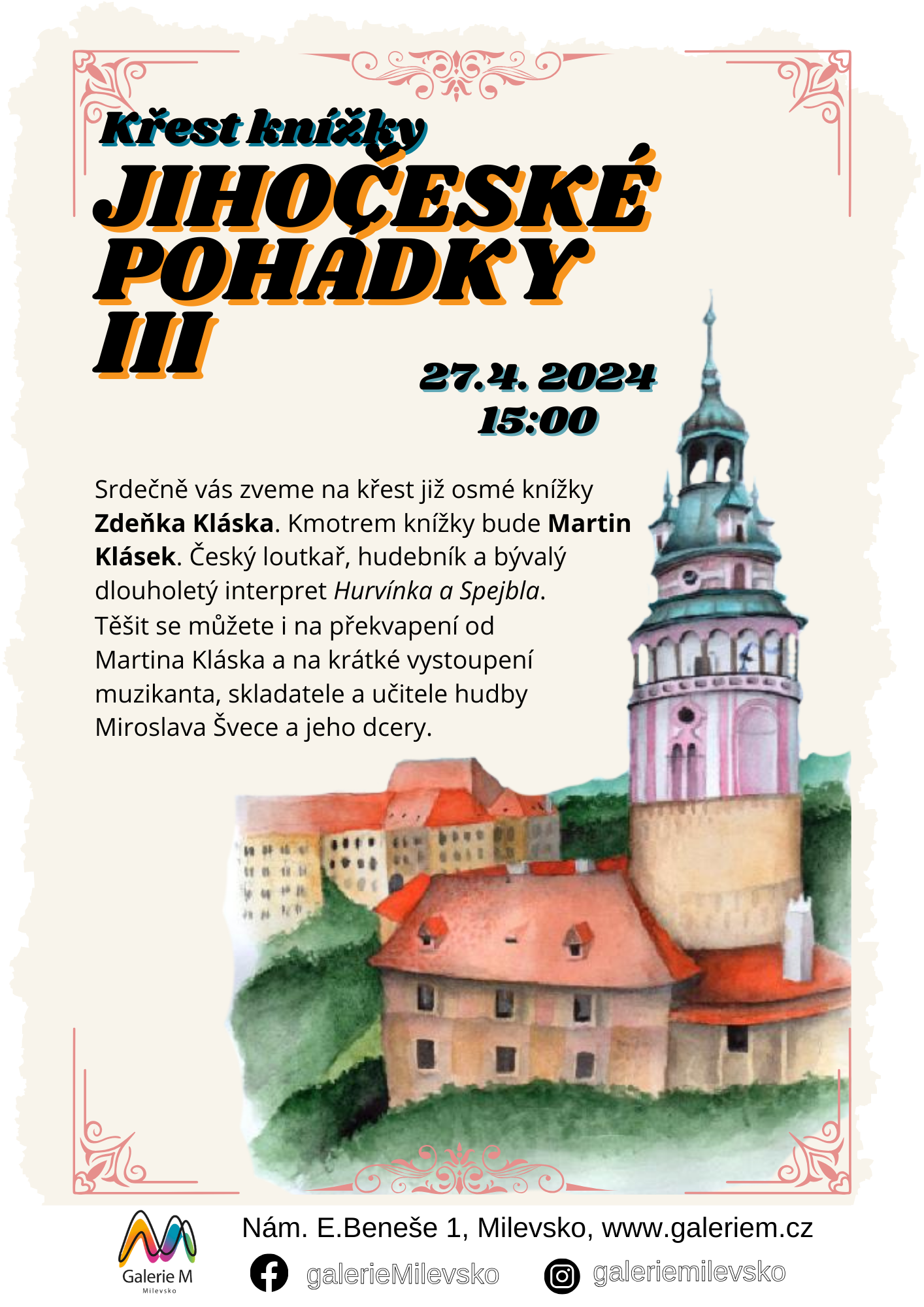 Plakát Křest knížky Jihočeské pohádky III