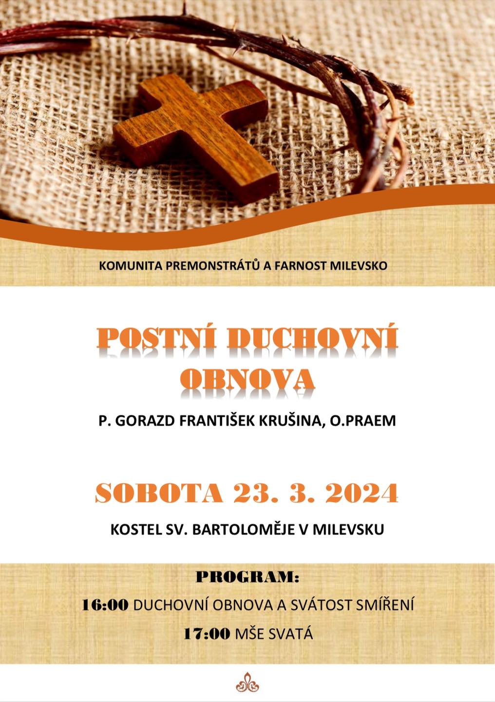 Plakát Postní duchovní obnova