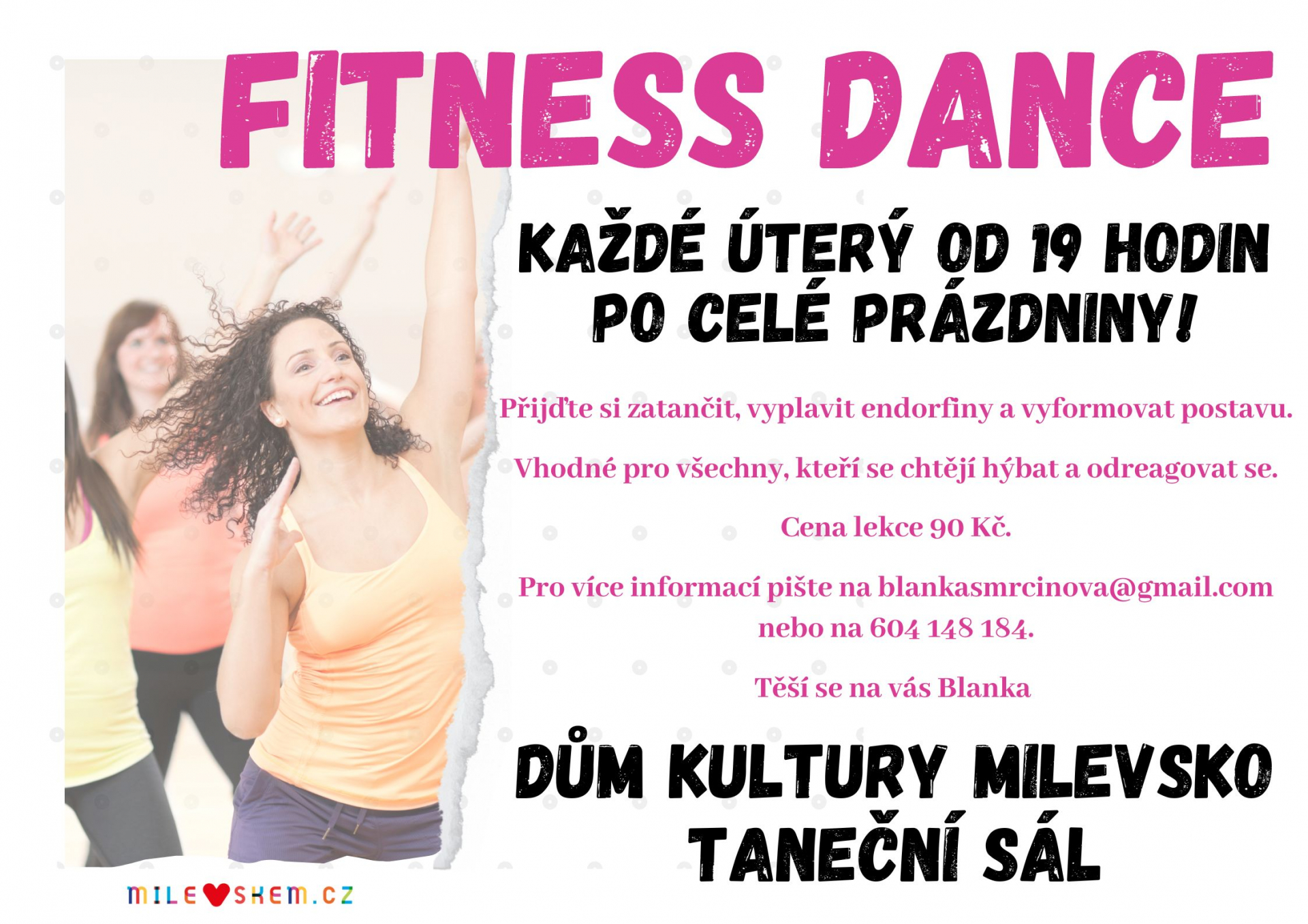 Plakát Fitness dance jede i o prázdninách
