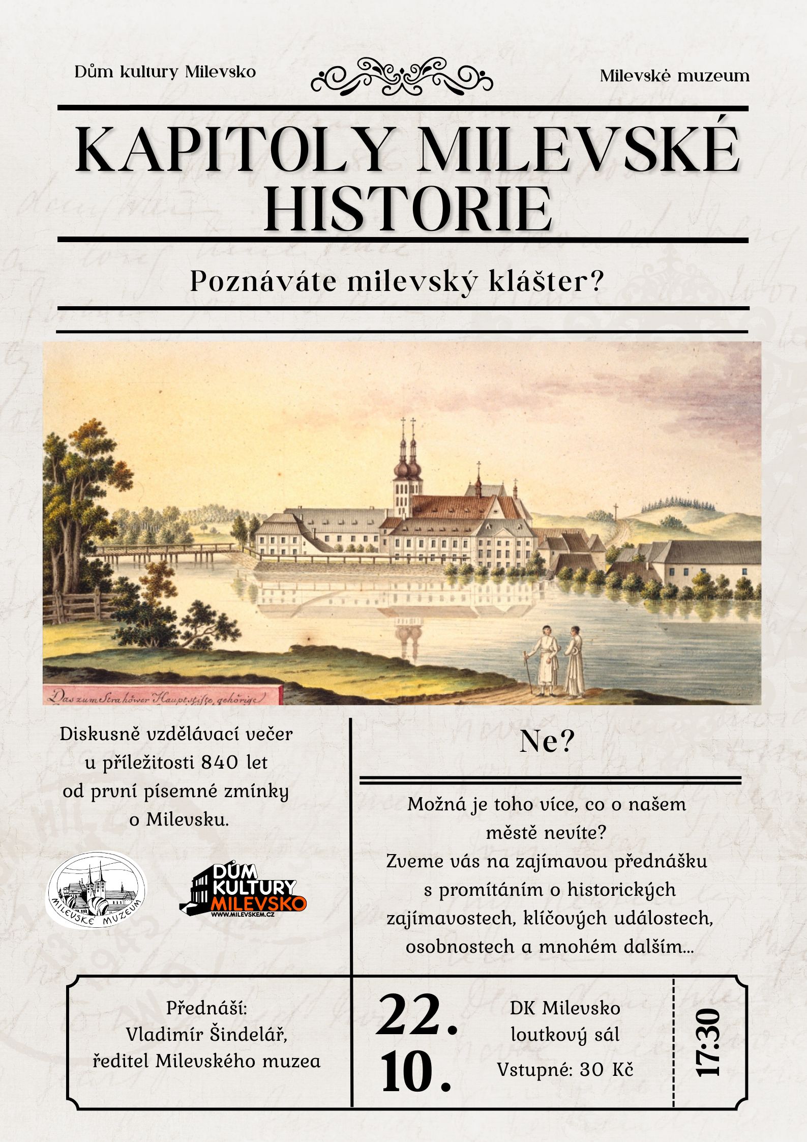 Plakát Kapitoly milevské historie