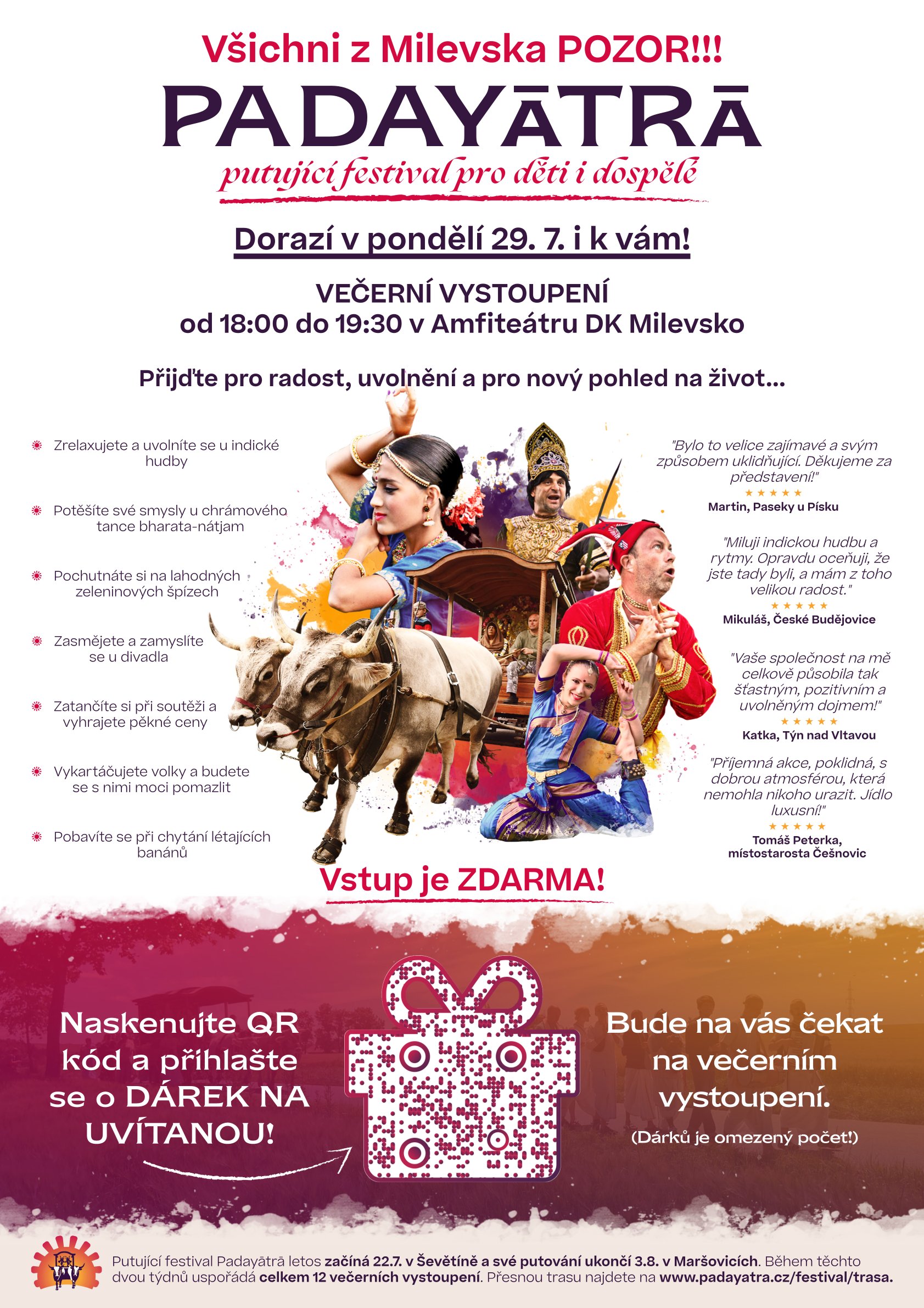 Plakát Putující festival Padayātrā 