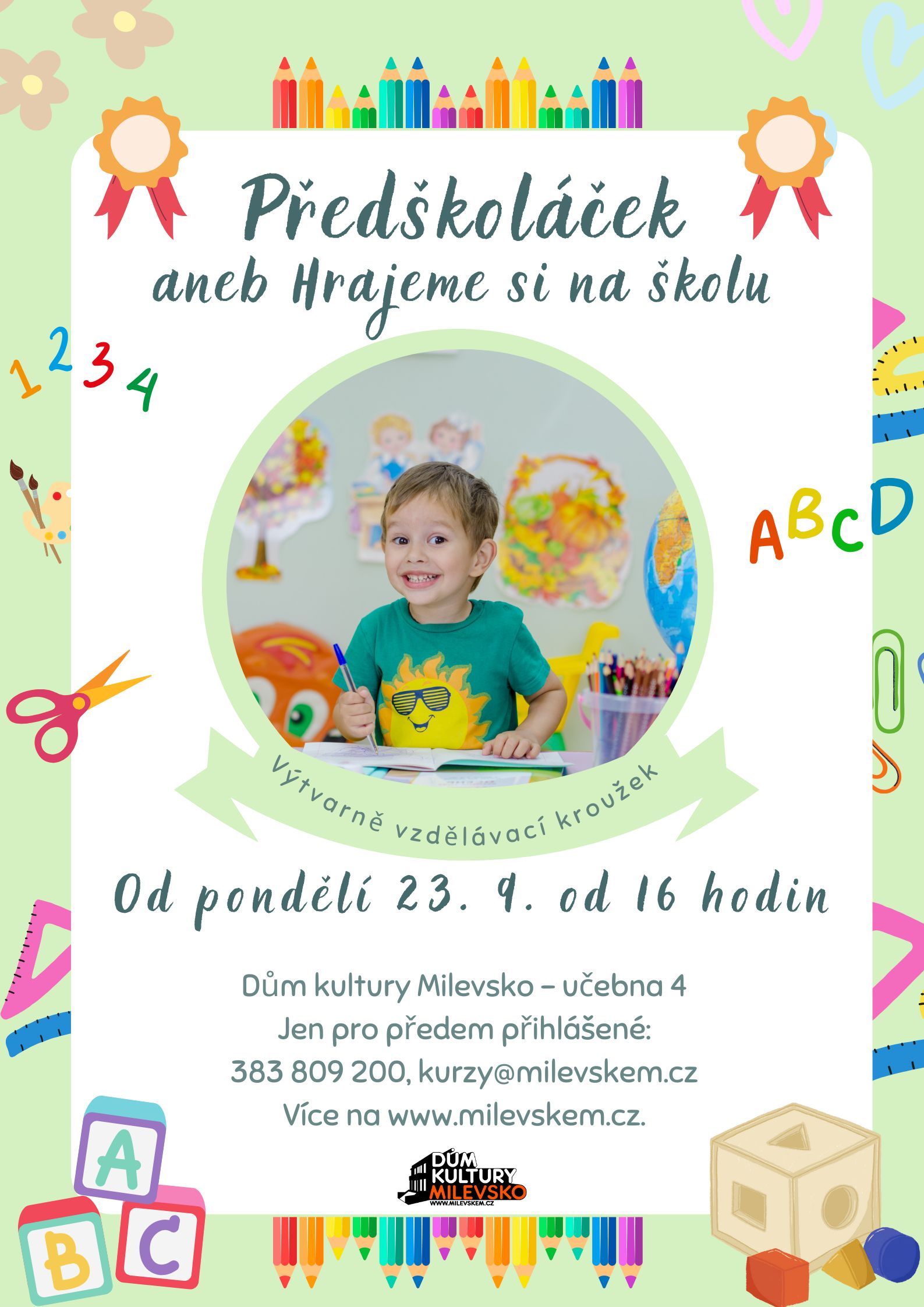 Plakát Předškoláček aneb Hrajeme si na školu - zahájení