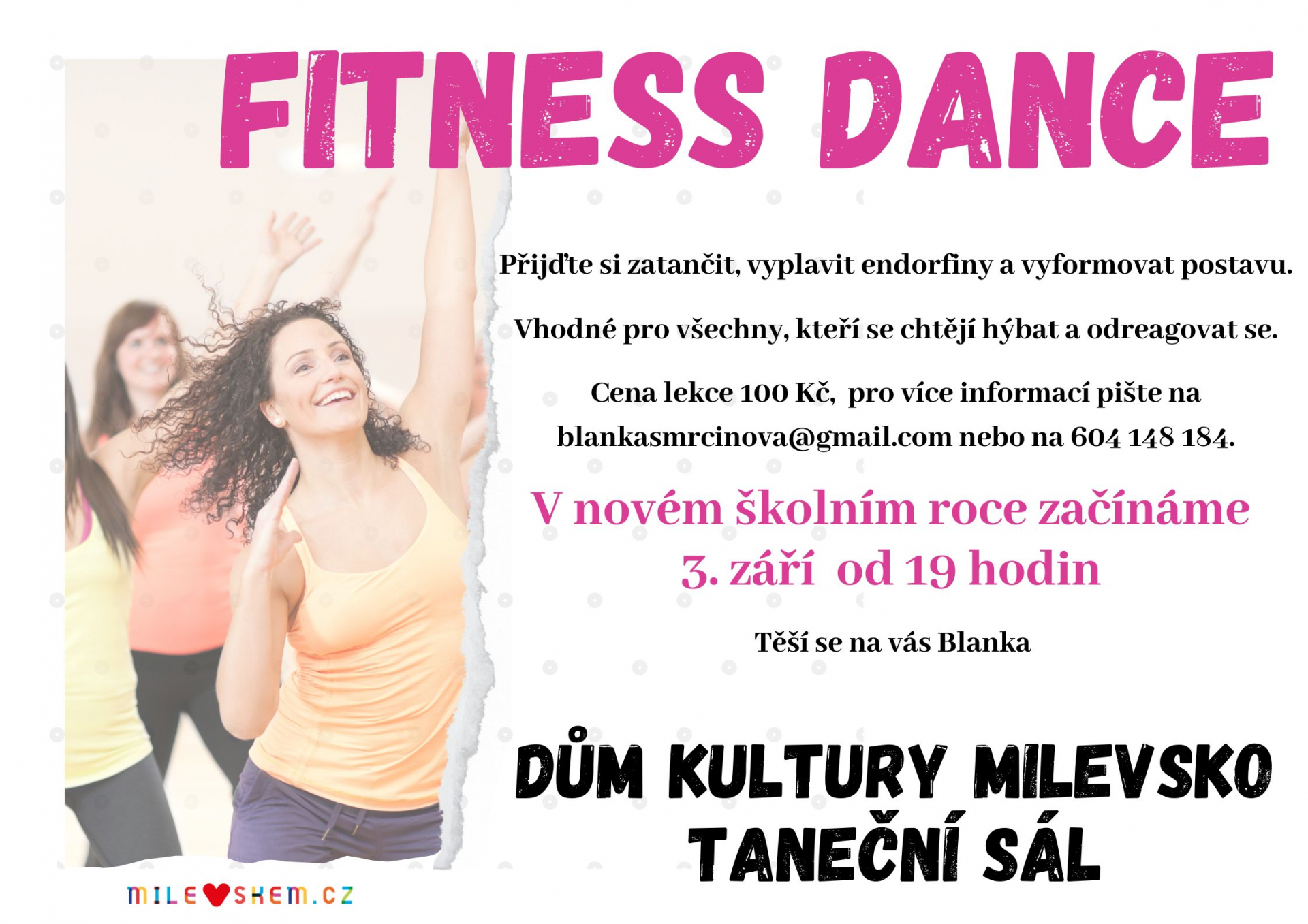 Plakát Fitness dance - zahájení lekcí