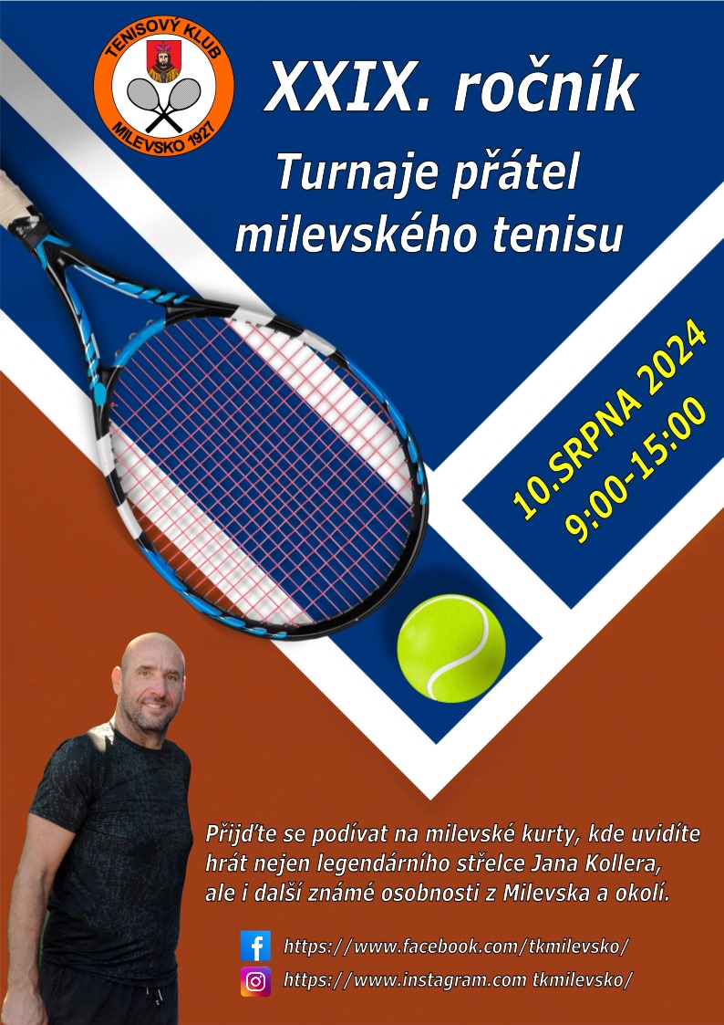 Plakát XXIX. ročník -  Turnaje přátel milevského tenisu