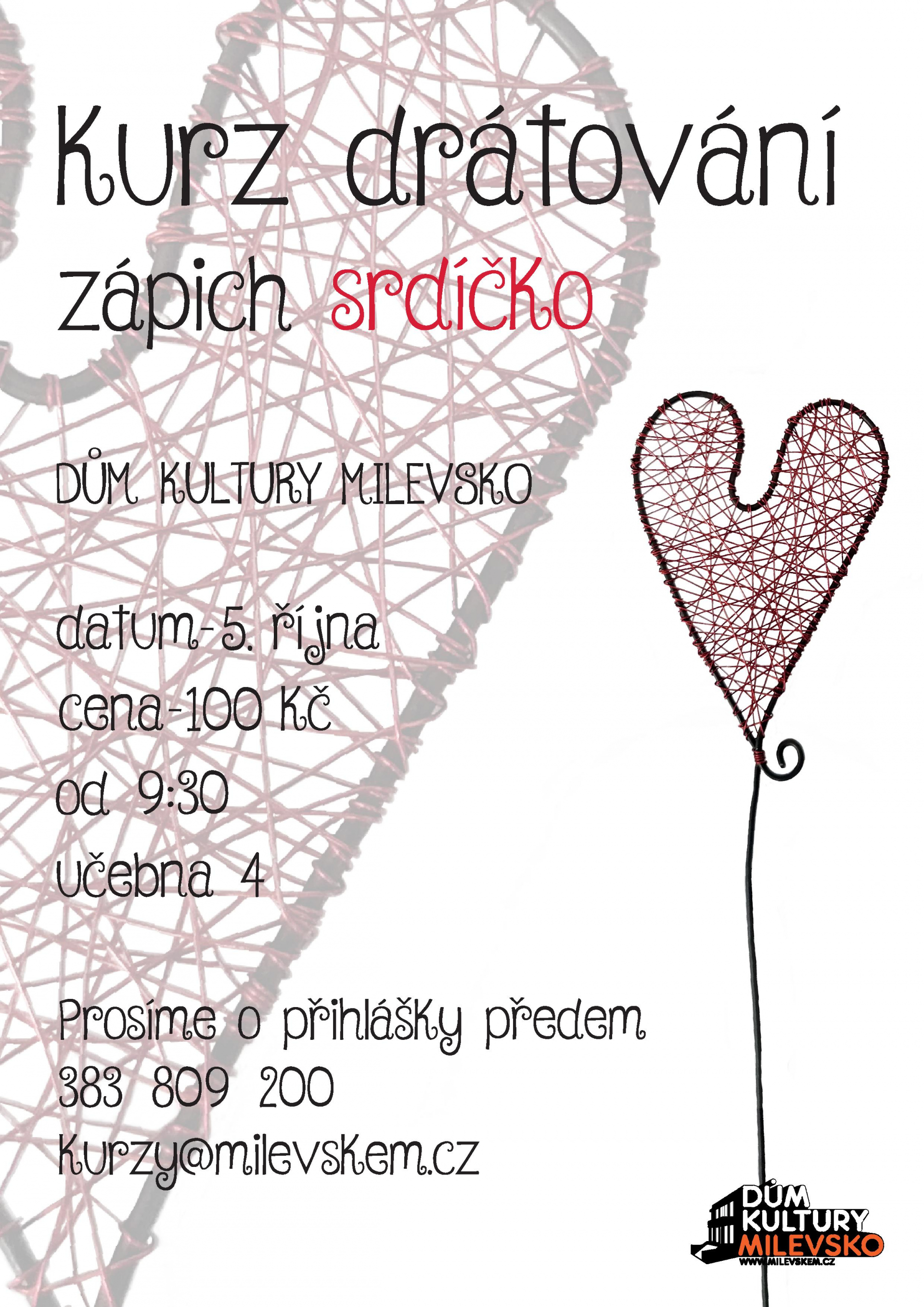 Plakát Kurz drátovaní - Srdíčka
