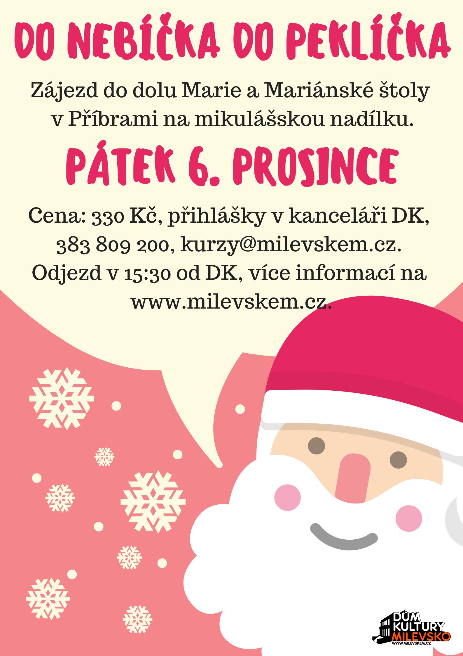 Plakát Do nebíčka do peklíčka - zájezd do Příbrami