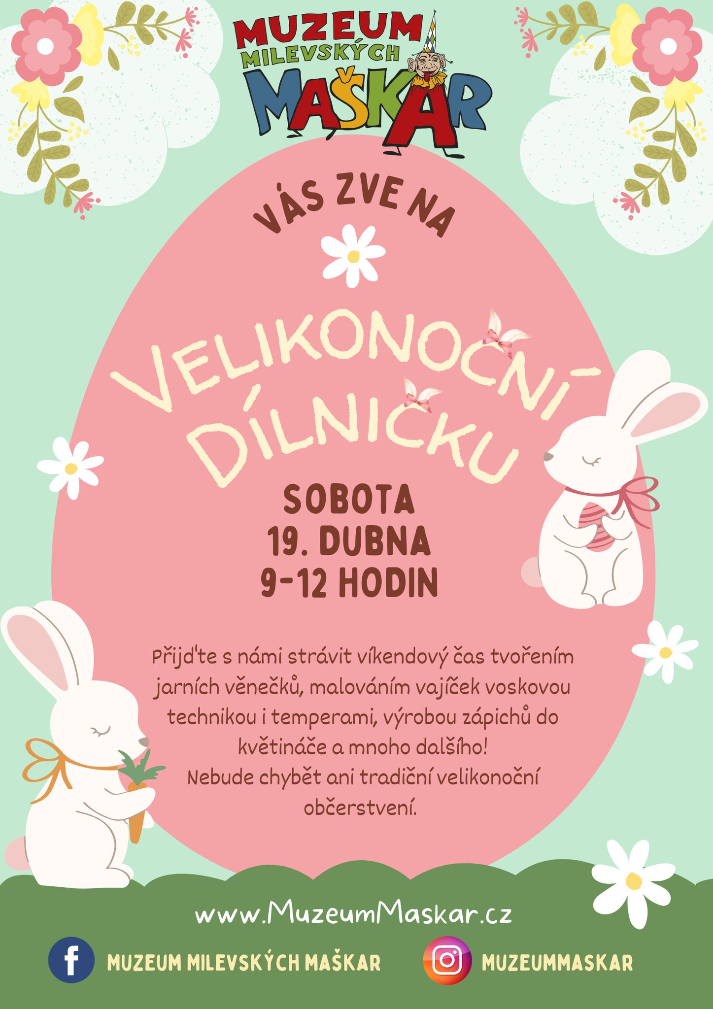 Plakát Velikonoční dílnička v Muzeu maškar