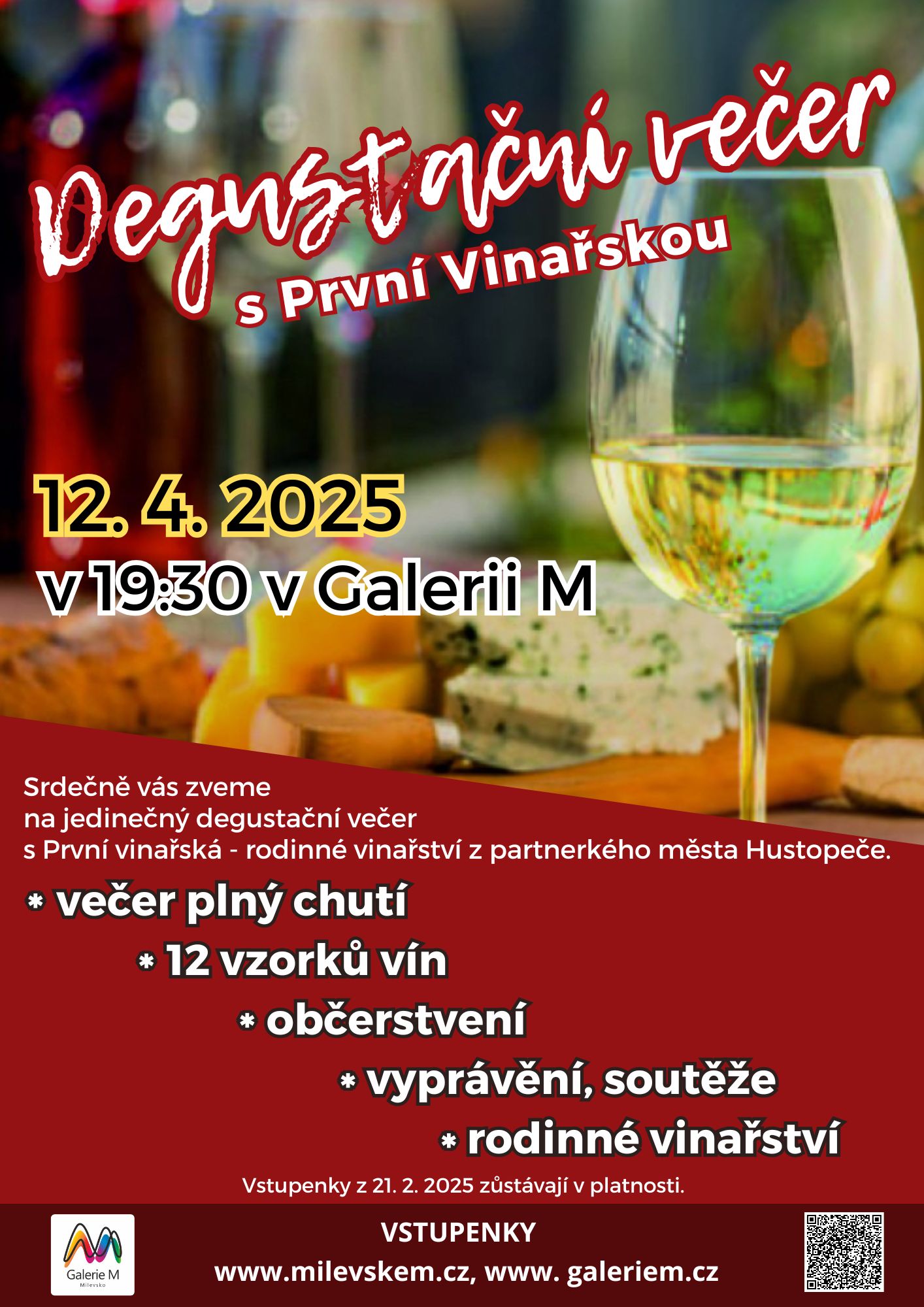 Plakát Nový termín - Degustační večer s první vinařskou
