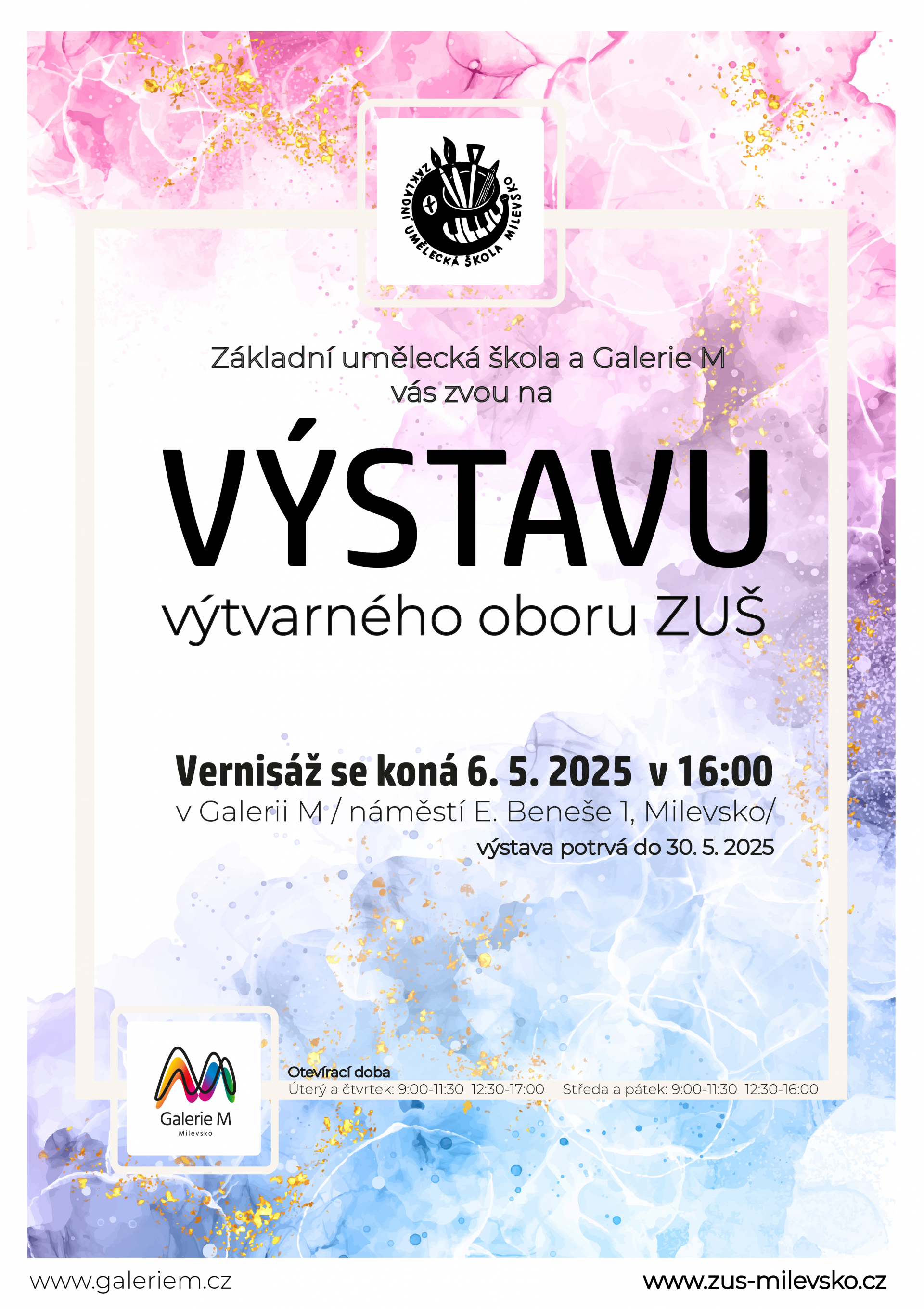 Plakát Vernisáž - ZUŠ Milevsko