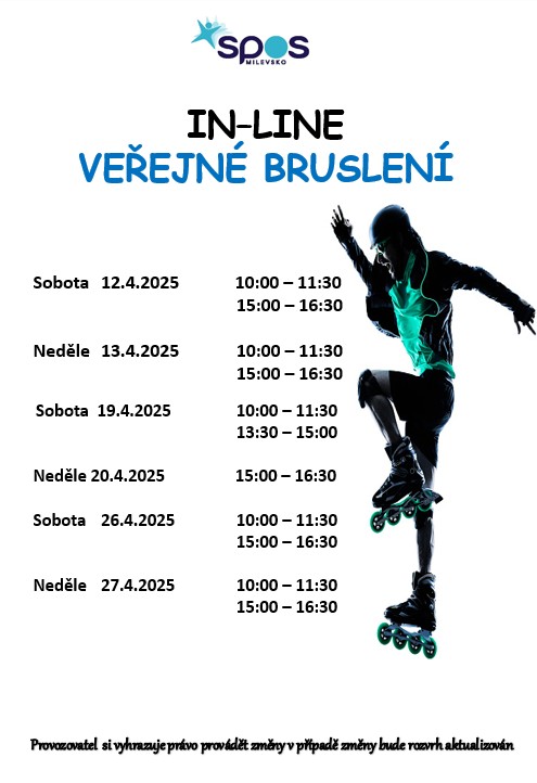 Plakát In-line veřejné bruslení