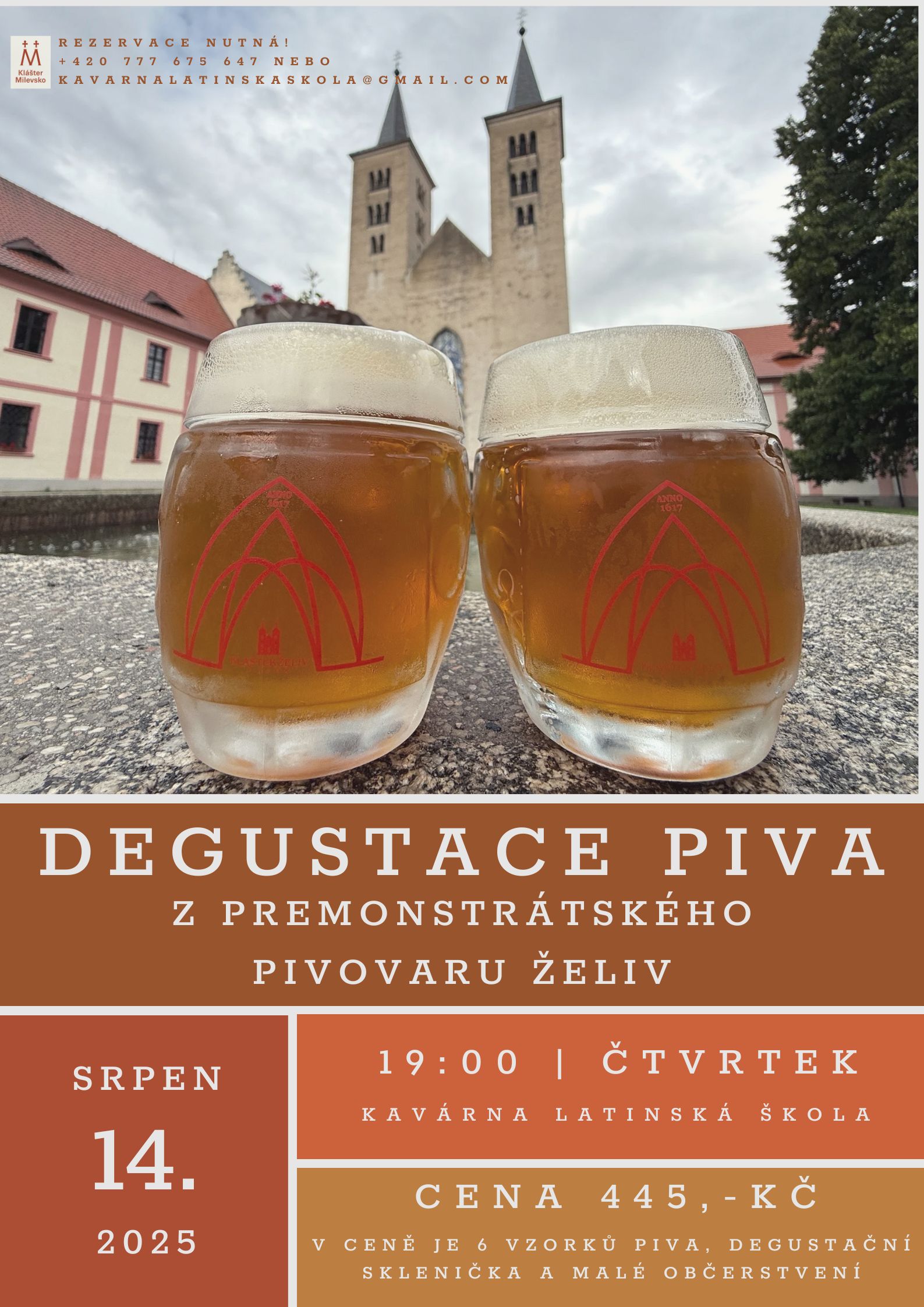 Plakát Degustace piva z premonstrátského pivovaru Želiv