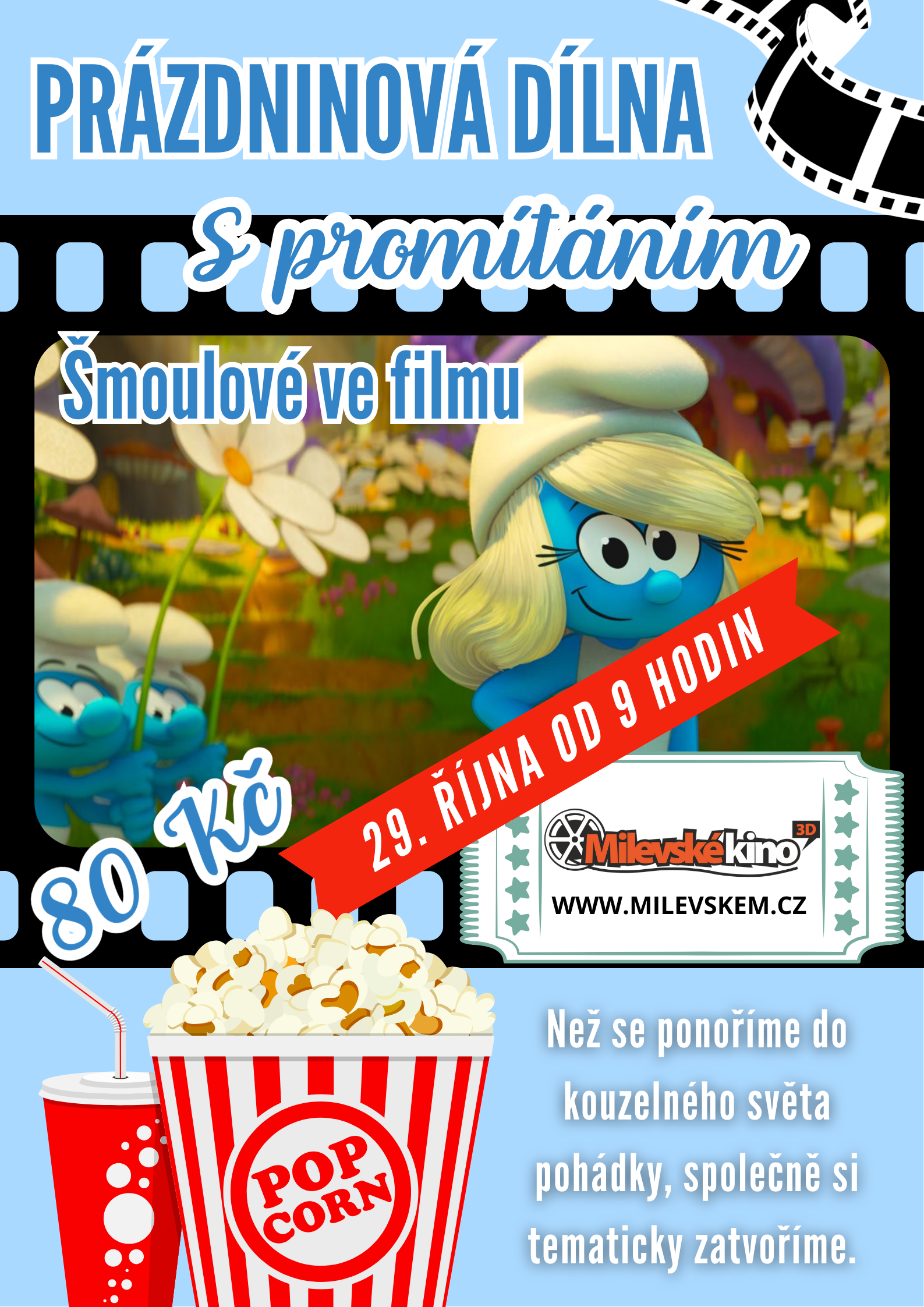 Plakát Prázdninová dílna + Šmoulové ve filmu