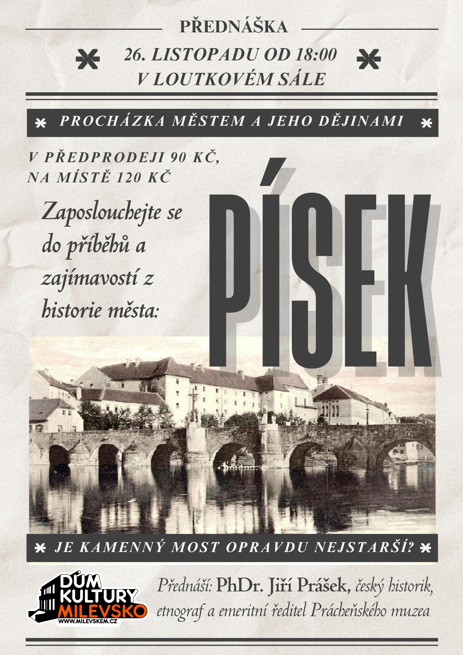 Plakát Písek - procházka městem a jeho dějinami