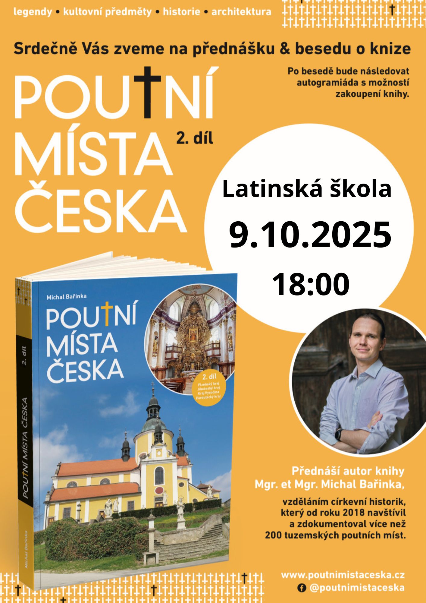 Plakát Přednáška ke knize Poutní místa Česka 2