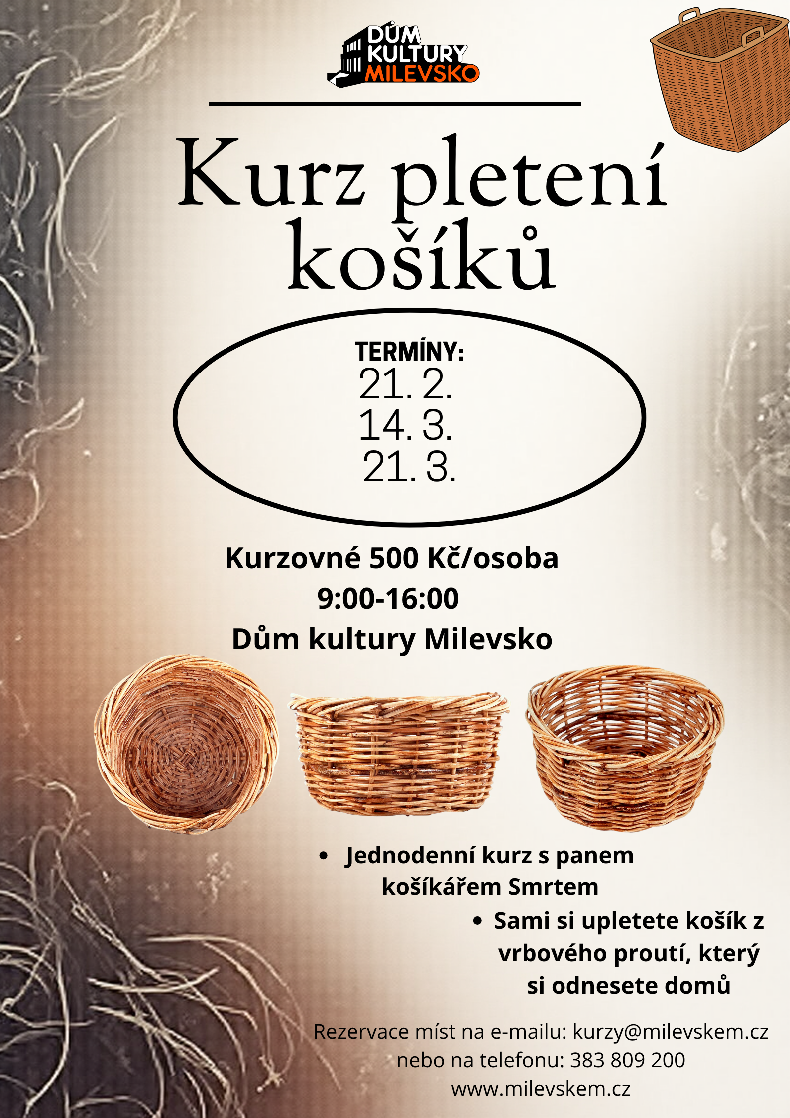 Plakát Kurz pletení košíků