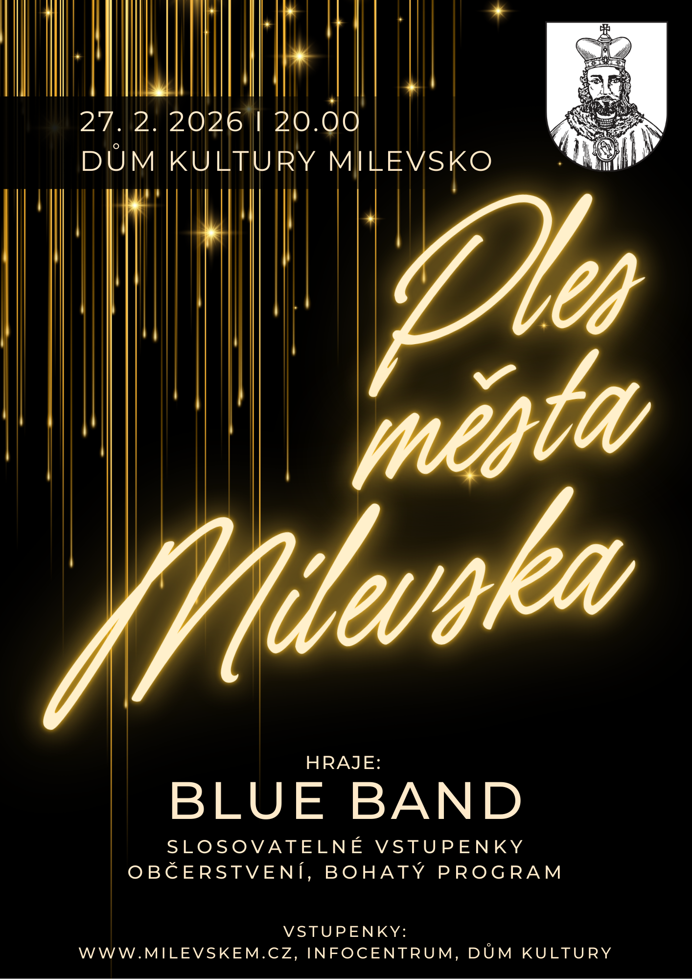 Plakát Ples města Milevska 2026