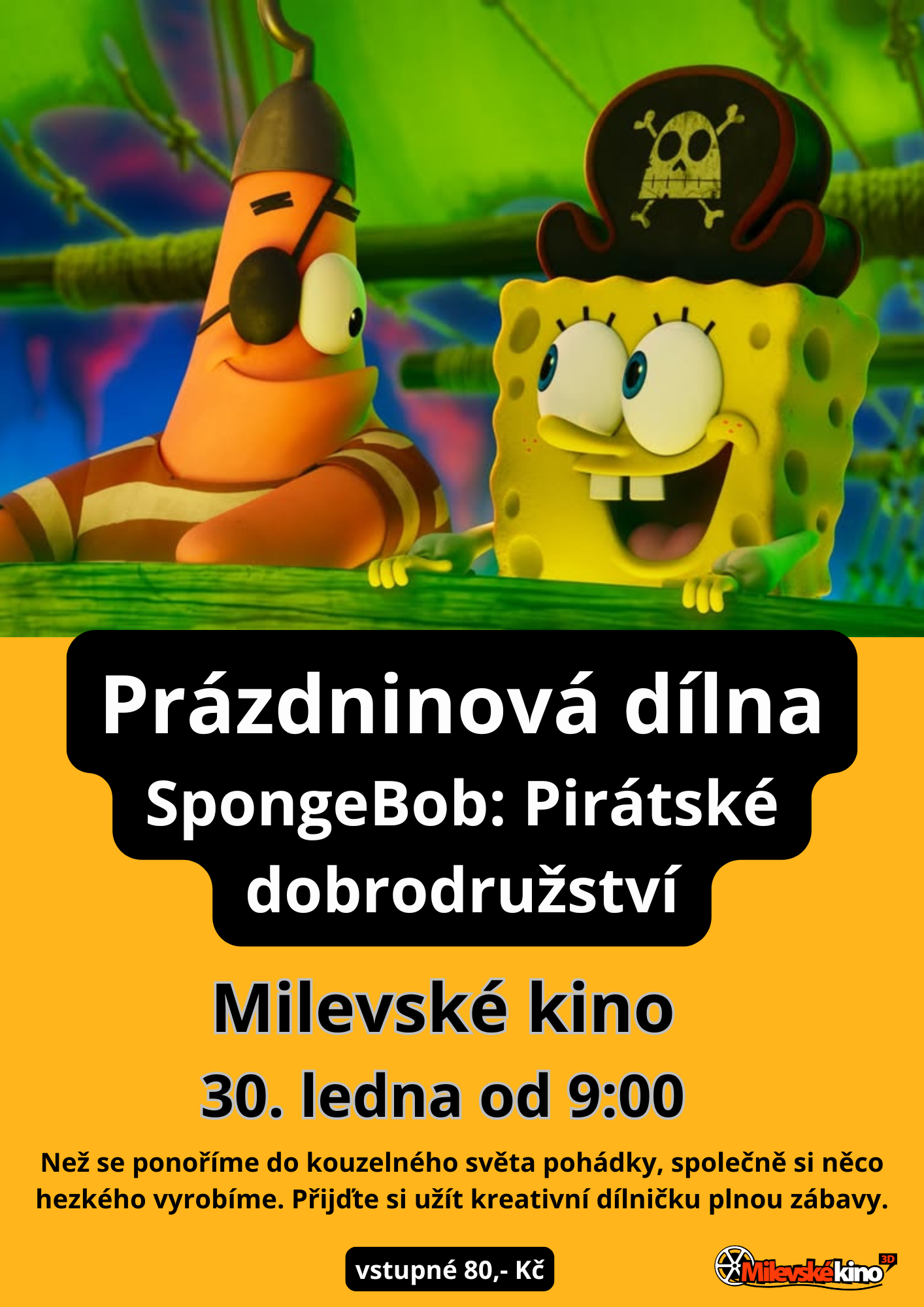 Plakát Prázdninová dílna + SpongeBob: Pirátské dobrodružství