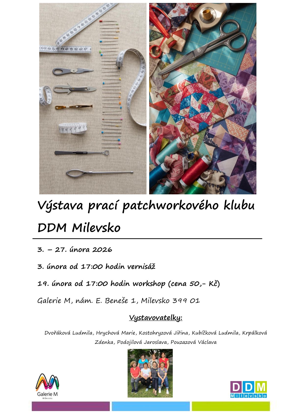 Plakát Výstava prací Patchworkového klubu DDM Milevsko