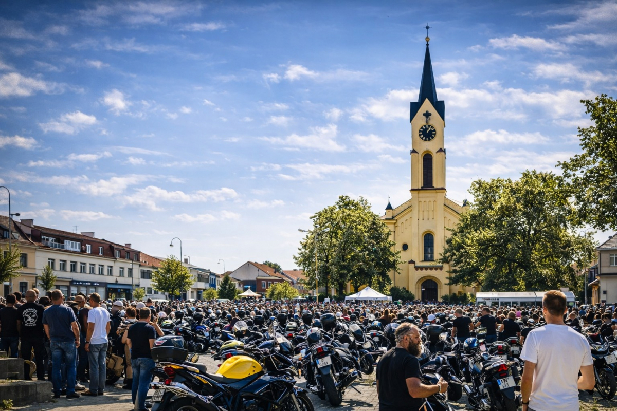 Foto 17.  Setkání motorkářů s požehnáním na cestu 