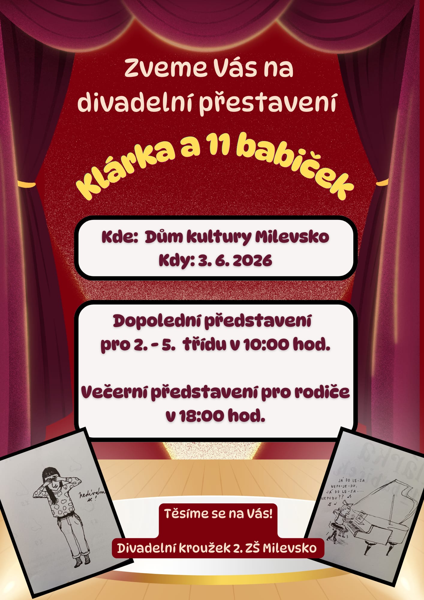 Plakát Divadlo pro školy - Klárka a 11 babiček