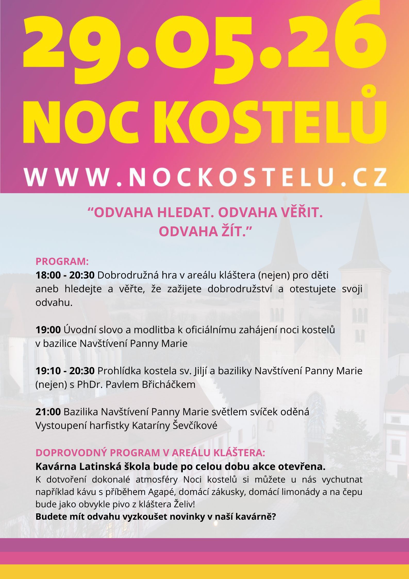 Plakát Noc kostelů 2026