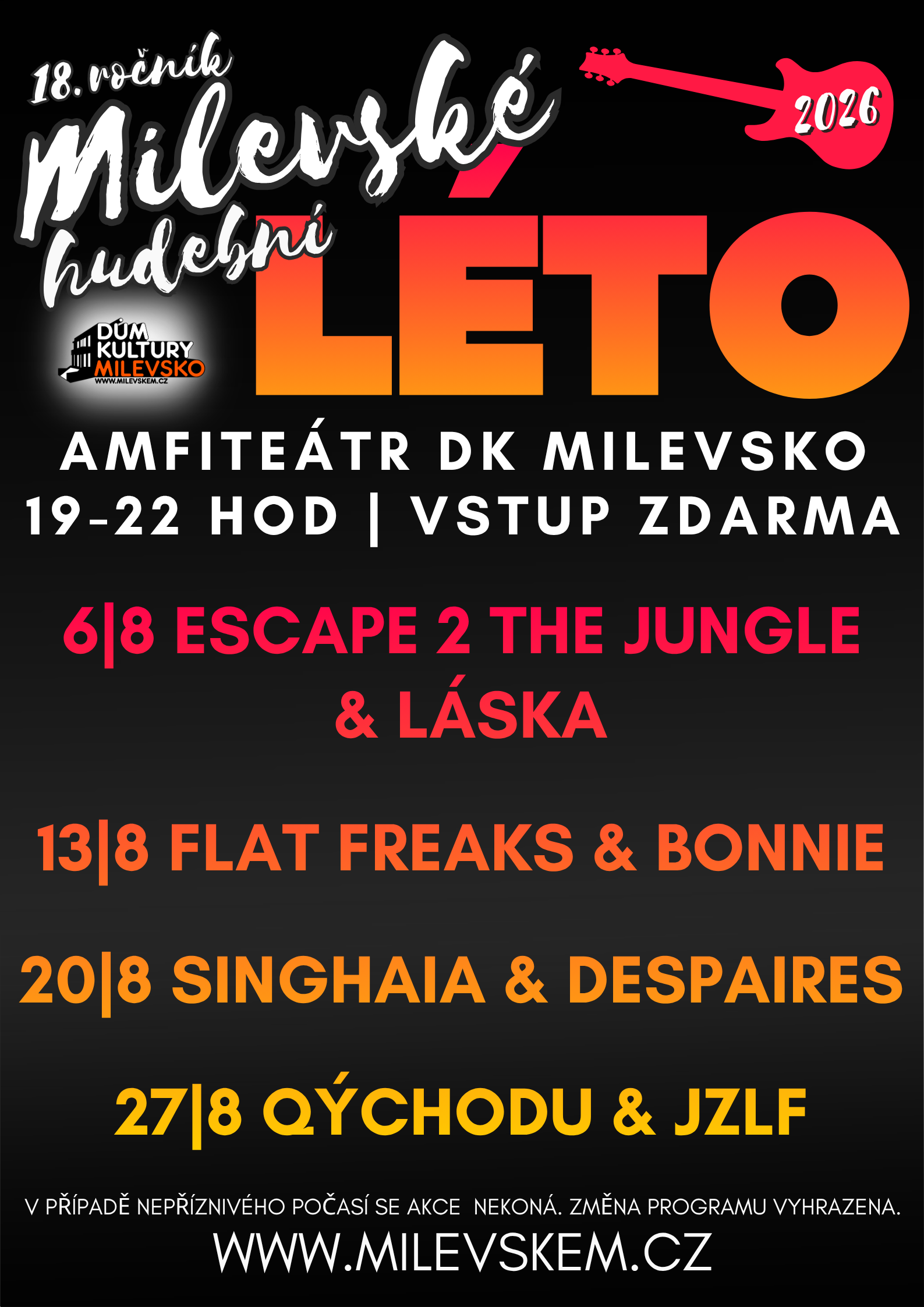 Plakát Milevské léto - Flat Freaks & Bonnie