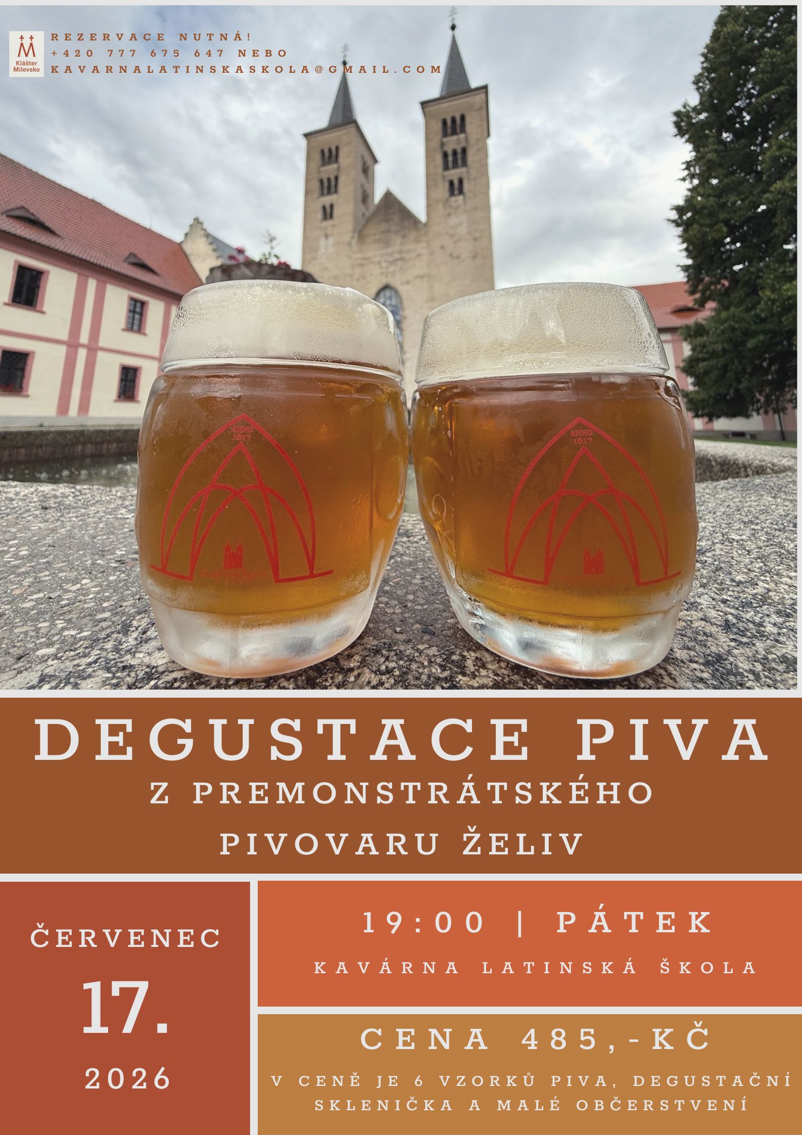 Plakát Degustace piv z premonstrátského kláštera Želiv