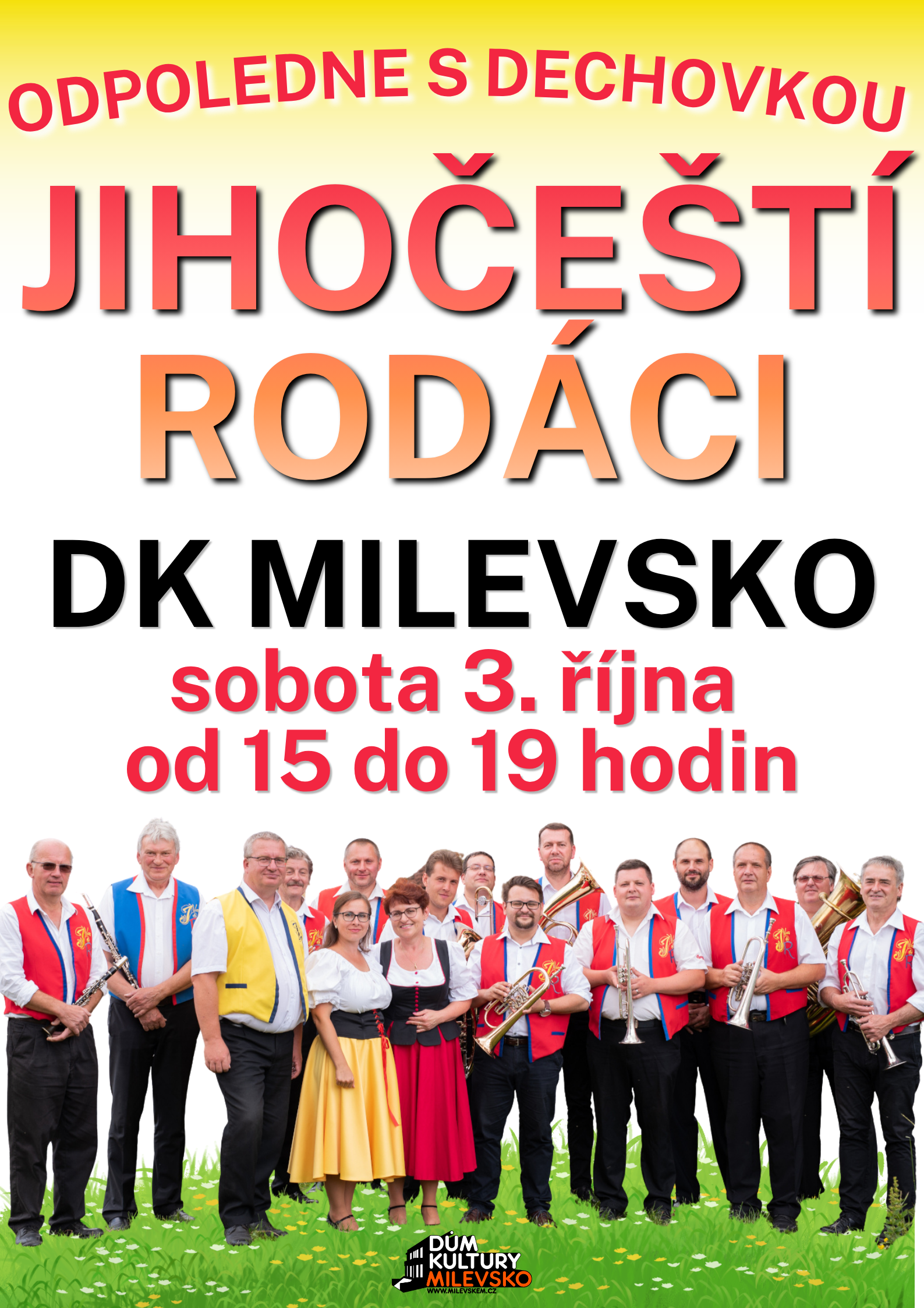 Plakát Odpoledne s dechovkou Jihočeští rodáci