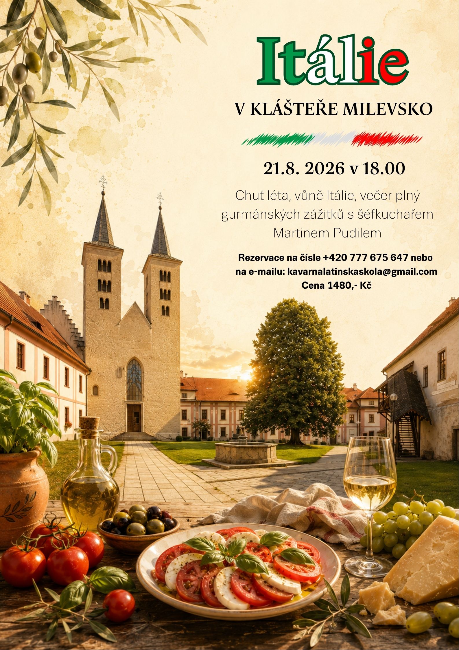 Plakát Itálie v Milevském klášteře