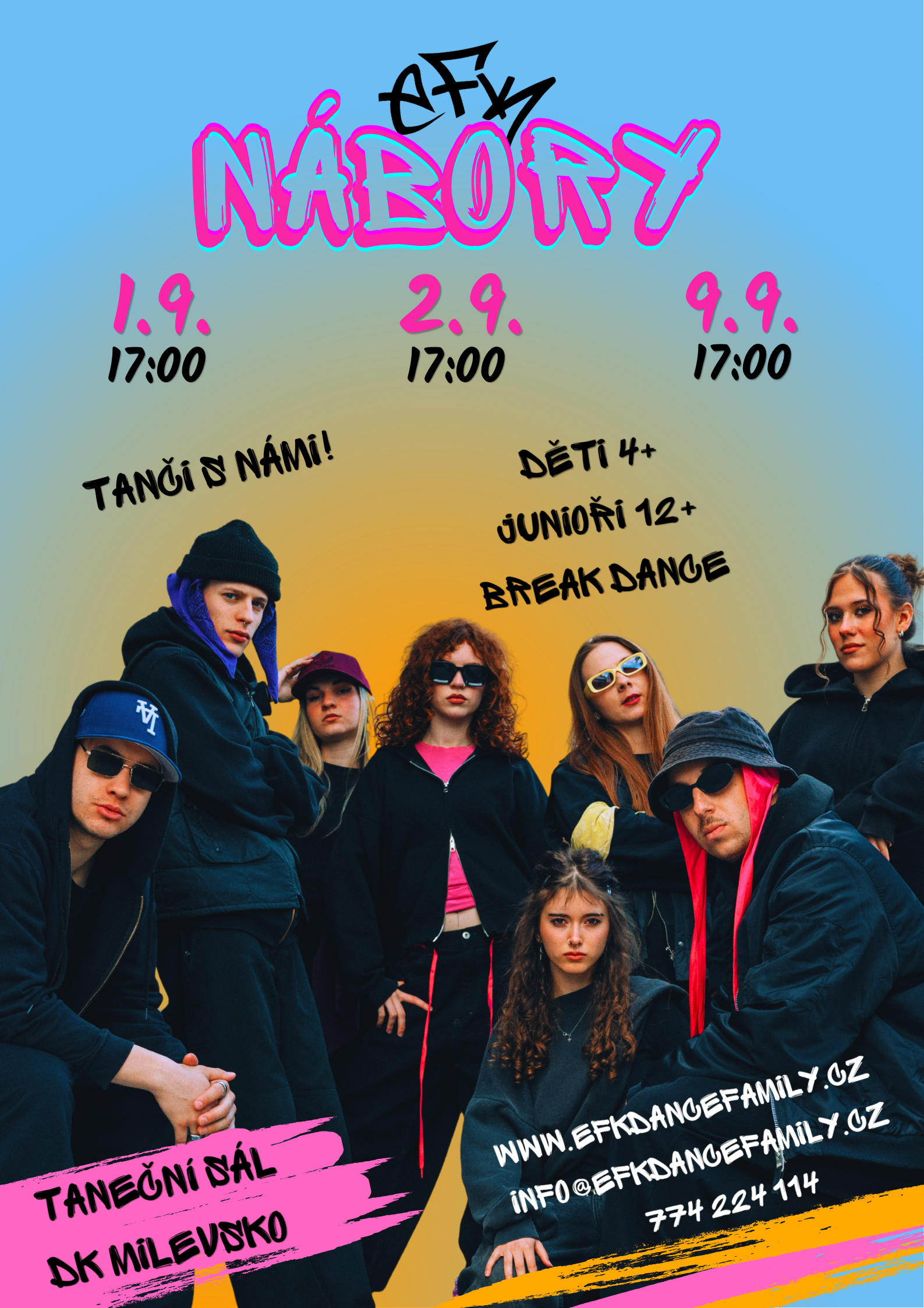 Plakát Nábor do taneční skupiny EFK dance family