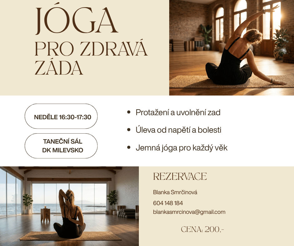 Plakát Jóga pro zdravá záda - zahájení