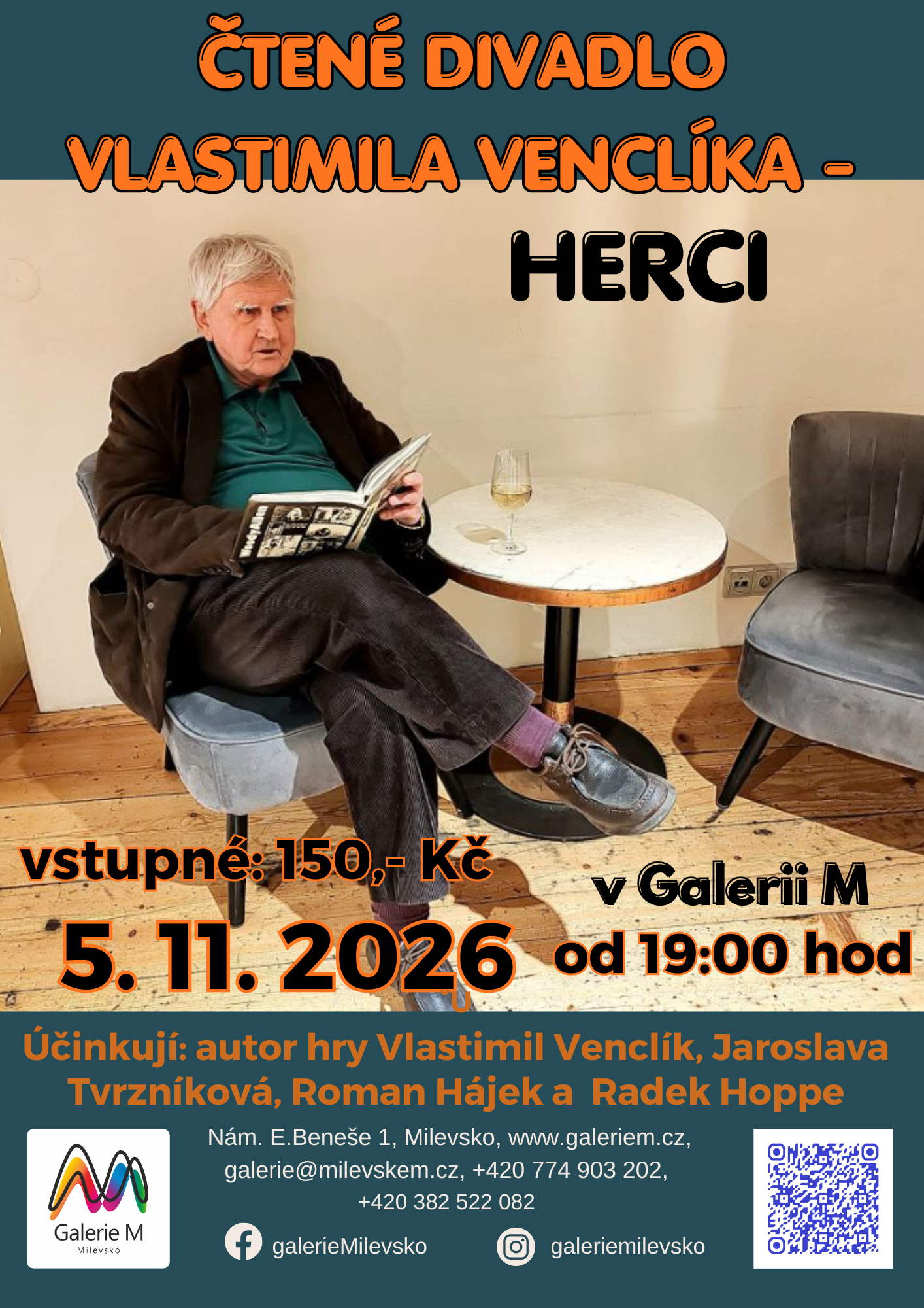 Plakát Herci - čtené divadlo Vlastimila Venclíka