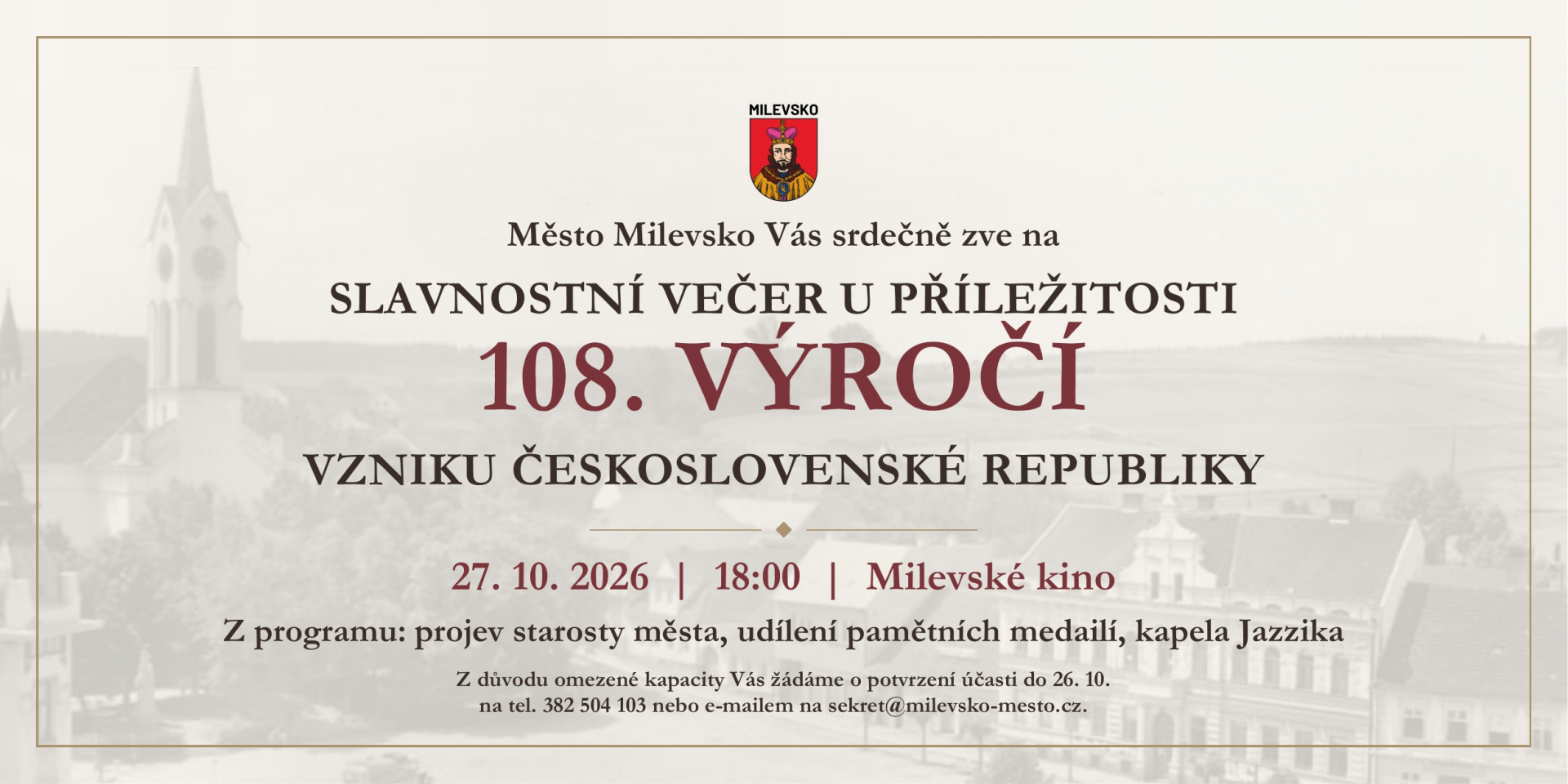 Plakát Oslava 108. výročí vzniku Československa