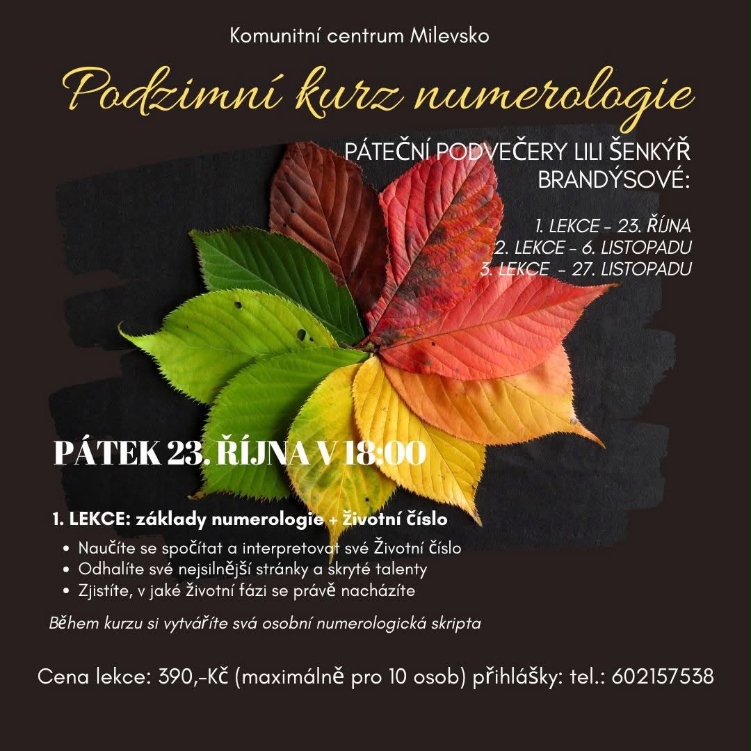 Plakát: Páteční podvečery s numerologií